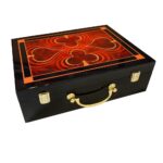 Casino Quality Super Luxury Mahogany Wooden 500 Poker Empty Chip Case with 5 Removable Trays, Only Case No Chips