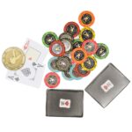 Playboy 500 Poker Chipset with 2 Decks of Cards Dealer Button, Carrying Case for Casino (Multicolor)