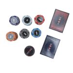 Poker Stuff India Las Vegas 500 Clay Poker Chip Set with 1 Dealer Button, 2 Decks and Carrying Case for Casino , Multicolor