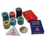 EPT Ceramic500 Poker Chipset with 2 Decks of Cards Dealer Button, Polyester Bag for Casino, Multicolor