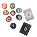 PSI Clay 500 Poker Chipset with 2 Decks of Cards Dealer Button, Carrying Case for Casino, Multicolor