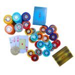 Poker Stuff India 500 Clay Poker Chip Set with 1 Dealer Button, 2 Decks and 1 Box (Multicolor, 15 Gram)