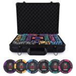 Poker Stuff India 500 Pc Poker Chip Set, 4 Pack Of Psi Playing Cards, 1 Black Dealer Button,_1 Luxury Carrying Case for Teen